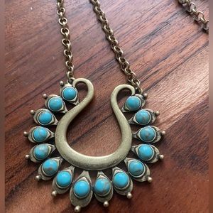 Premier Designs Necklace Southwestern Style Pendant Necklace Faux Turquoise